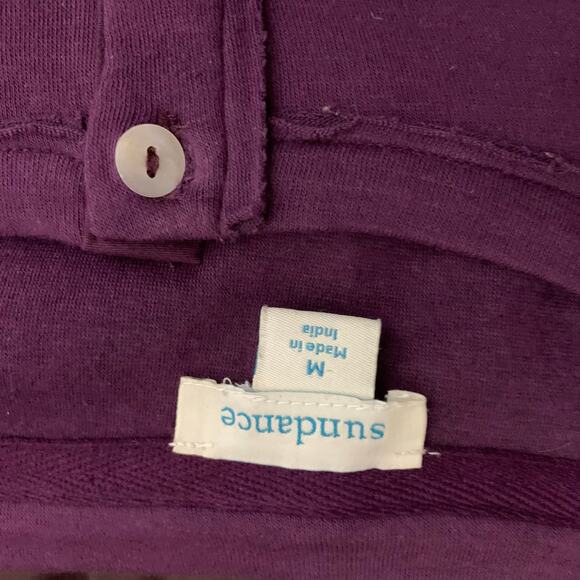 Sundance Vintage Vibes Crochet Henley M Purple 100% Cotton Colorful Top Boho - Picture 5 of 6